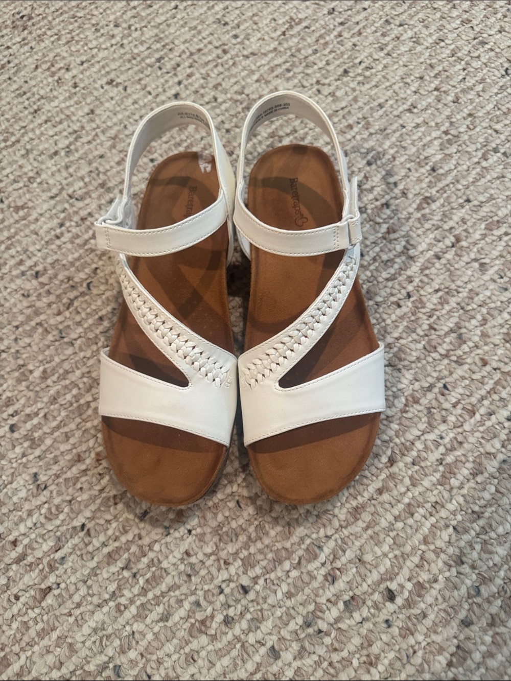 BareTraps White Braided Strap Women's Sandals